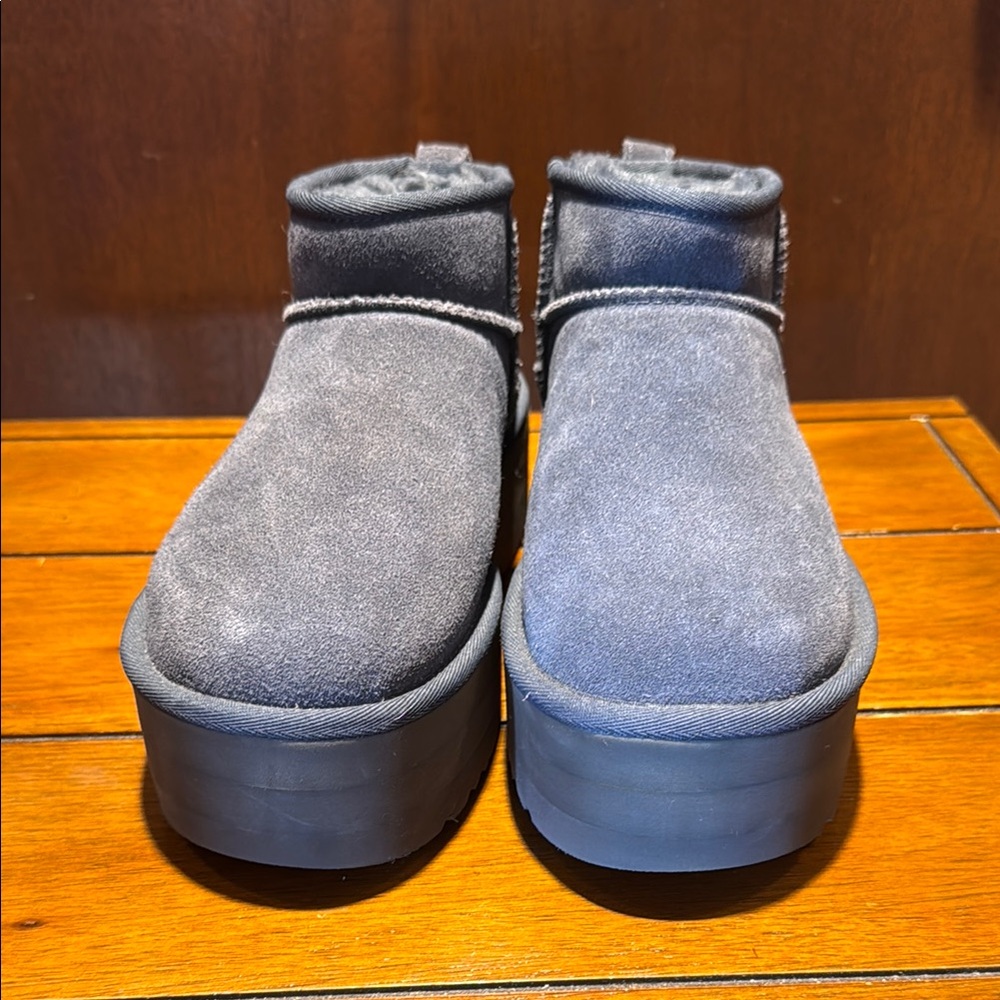 UGG Gray Suede Platform Boots